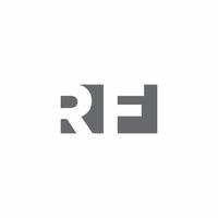 Monograma de logotipo rf com modelo de design de estilo de espaço negativo vetor