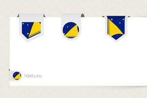 rótulo bandeira coleção do Tokelau dentro diferente forma. fita bandeira modelo do Tokelau vetor