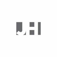 Monograma de logotipo jh com modelo de design de estilo de espaço negativo vetor