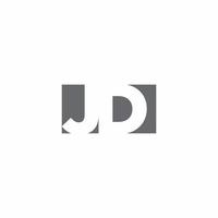 Monograma do logotipo jd com modelo de design de estilo de espaço negativo vetor