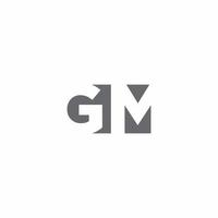 Monograma do logotipo gm com modelo de design de estilo de espaço negativo vetor