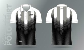 Preto e branco pólo camisa brincar modelo Projeto para esporte uniforme vetor