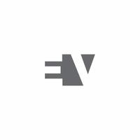 monograma do logotipo ev com modelo de design de estilo de espaço negativo vetor