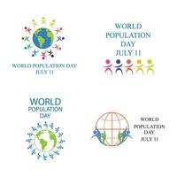 vetor ilustração do mundo população dia conceito, 11 de julho. superlotado, sobrecarregado, explosão do mundo população e inanição.