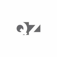 Monograma do logotipo qz com modelo de design de estilo de espaço negativo vetor