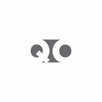 Monograma do logotipo qo com modelo de design de estilo de espaço negativo vetor