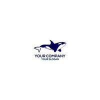 azul orca logotipo Projeto vetor