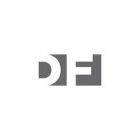 Monograma de logotipo df com modelo de design de estilo de espaço negativo vetor
