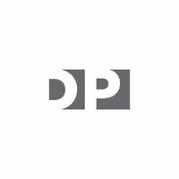 Monograma de logotipo dp com modelo de design de estilo de espaço negativo