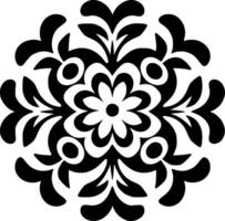 mandala - Preto e branco isolado ícone - vetor ilustração