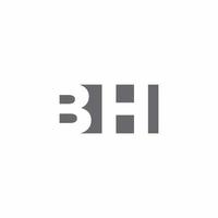 Monograma do logotipo da bh com modelo de design de estilo de espaço negativo vetor