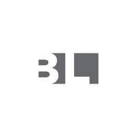 Monograma do logotipo bl com modelo de design de estilo de espaço negativo