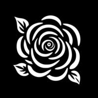 flor - Preto e branco isolado ícone - vetor ilustração