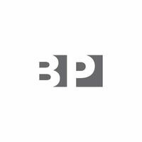 Monograma do logotipo da bp com modelo de design de estilo de espaço negativo vetor
