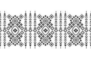 étnico geométrico tecido padronizar Cruz ponto.ikat bordado étnico oriental pixel Preto branco fundo. resumo,vetor,ilustração. textura,vestuário,quadro,decoração,motivos,seda papel de parede. vetor