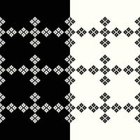 étnico geométrico tecido padronizar Cruz ponto.ikat bordado étnico oriental pixel padronizar Preto e branco fundo. resumo,vetor,ilustração. textura,quadro,decoração,motivos,seda papel de parede. vetor