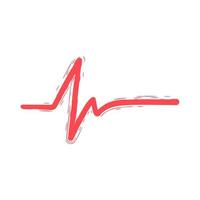 mão desenhando o ícone de doodle de linha de cardiograma de coração. vetor