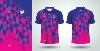 azul roxa e Rosa pólo esporte camisa sublimação jérsei modelo vetor