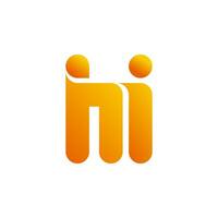 criativo último m logotipo, laranja, simples, limpar, inicial logotipo, vetor