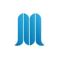 criativo último m logotipo, azul, simples, limpar, inicial logotipo, vetor