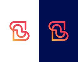 carta s com amor ícone moderno monograma logotipo Projeto modelo vetor