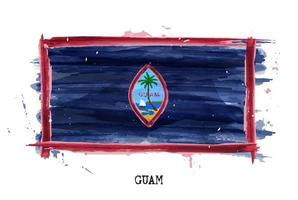 bandeira de pintura em aquarela realista de guam. vetor. vetor