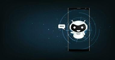 conceito do uma chatbot em a móvel. vetor