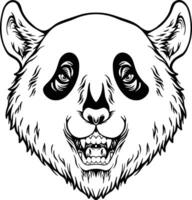 feroz peludo assustador Urso cabeça ilustração monocromático vetor ilustrações para seu trabalhos logotipo, mercadoria camiseta, adesivos e rótulo desenhos, poster, cumprimento cartões publicidade o negócio companhia