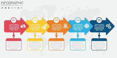 modelo de design de infográficos de linha do tempo com opções, diagrama de processo, ilustração em vetor eps10