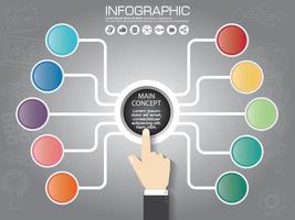 gráfico infográfico com ícone vetor