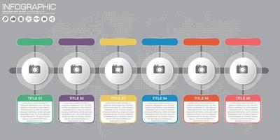 infográfico de vetor de cronograma. fundo do mapa mundial