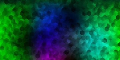 luz de fundo multicolorido de vetor com formas hexagonais.