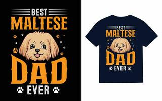 maltês cachorro camiseta Projeto vetor