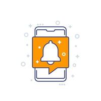 notificação no ícone do aplicativo com um telefone vetor