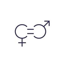 ícone de equidade de gênero, vetor de linha