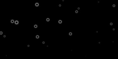 padrão de vetor cinza escuro com elementos de coronavírus.