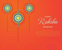 raksha bandhan festival cumprimento cartão com mandala. vetor ilustração