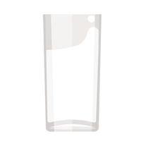 ilustração em vetor desenho animado objeto isolado copo de vidro transparente com bebida de leite