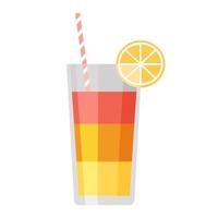 ilustração em vetor desenho animado objeto isolado bebida fresca suco de frutas frescas com canudo