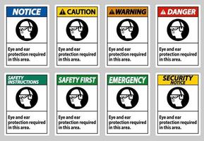 proteção ocular e auditiva necessária nesta área vetor