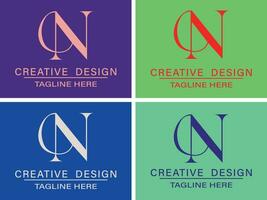 moderno elegante criativo cn ou nc logotipo Projeto e modelo vetor ilustração.