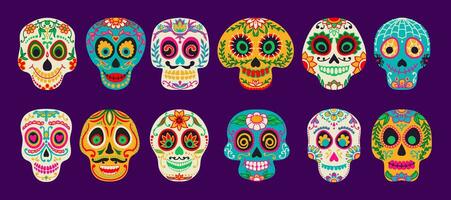 mexicano calavera açúcar crânios. dia de muertos dia vetor