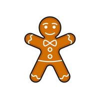 feriado Pão de gengibre homem biscoito, padaria linha ícone vetor