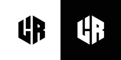 carta eu r polígono, hexagonal mínimo e profissional logotipo Projeto em Preto e branco fundo vetor