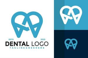 carta uma dental logotipo Projeto vetor símbolo ícone ilustração