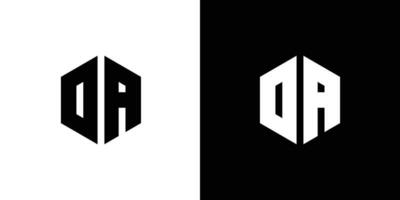 carta o uma polígono, hexagonal mínimo e profissional logotipo Projeto em Preto e branco fundo vetor