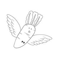 mão desenhado rabanete pássaro mascote personagem vetor ilustração cor crianças desenho animado clipart