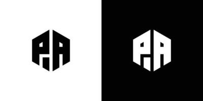 carta p uma polígono, hexagonal mínimo e profissional logotipo Projeto em Preto e branco fundo vetor