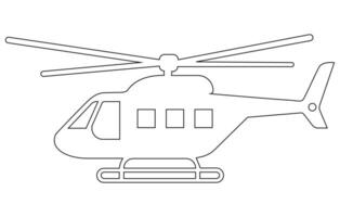 helicóptero ícone esboço vetor ilustração, esboço desenhando do helicóptero, helicóptero ícone dentro fino esboço estilo,