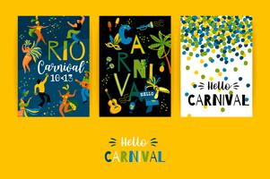 Carnaval do Brasil. Modelos de vetor para o conceito de carnaval e outros usuários.